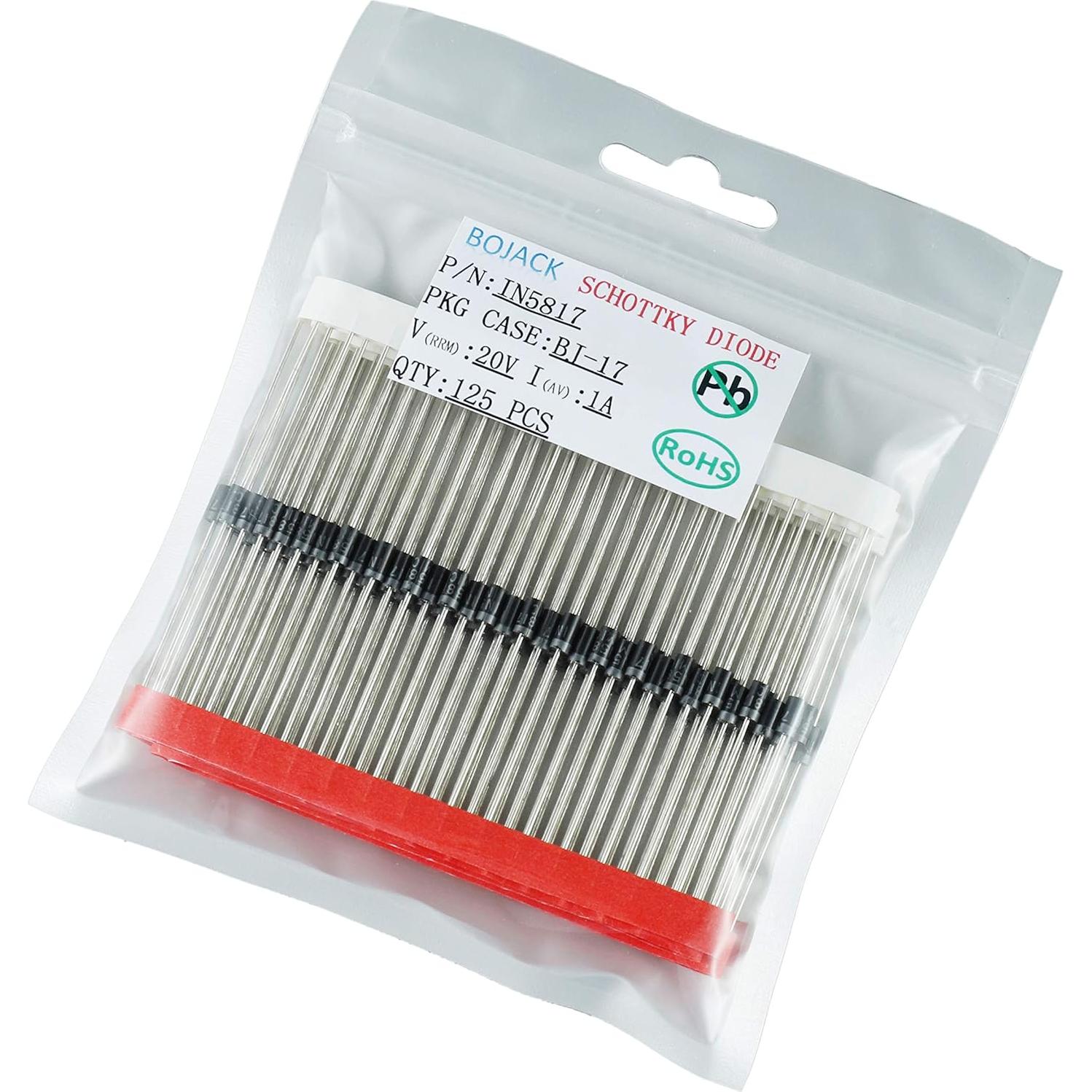 Diodo Schottky BOJACK IN5817 1A 20V Axial Paquete 125
