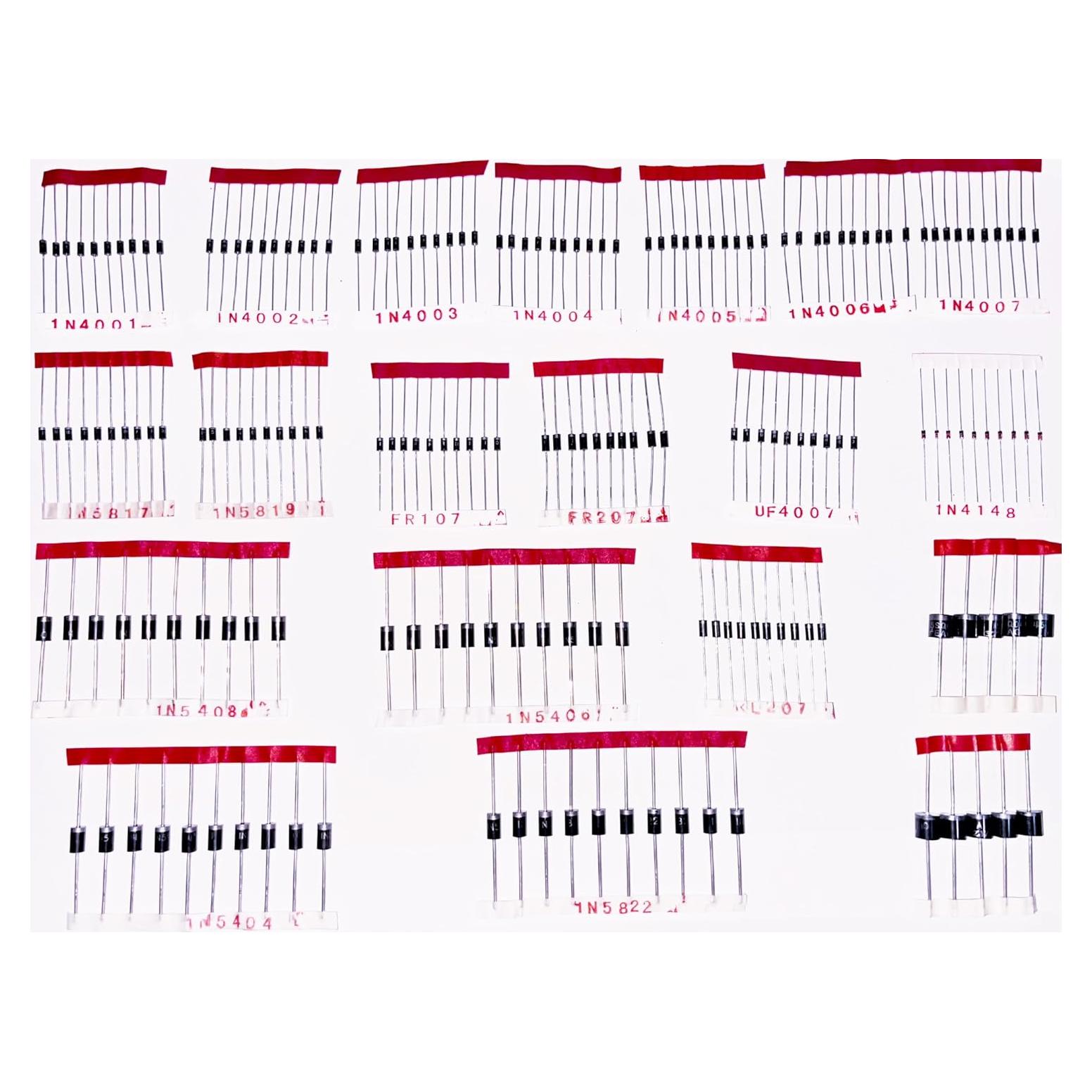 Kit de Diodos Rectificadores y Schottky Nixesky 20 Piezas