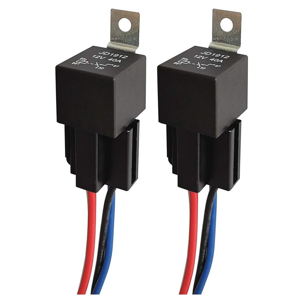 Relé de Coche 12V 40A 4 Pines SPST Gebildet - Paquete de 2