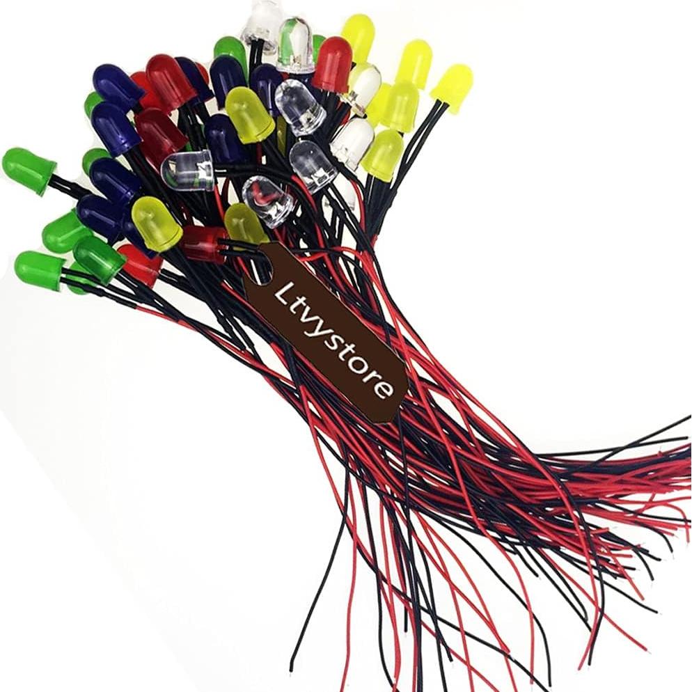 50 Pcs LED Pre Cableados 8MM Ltvystore 24V Multicolor