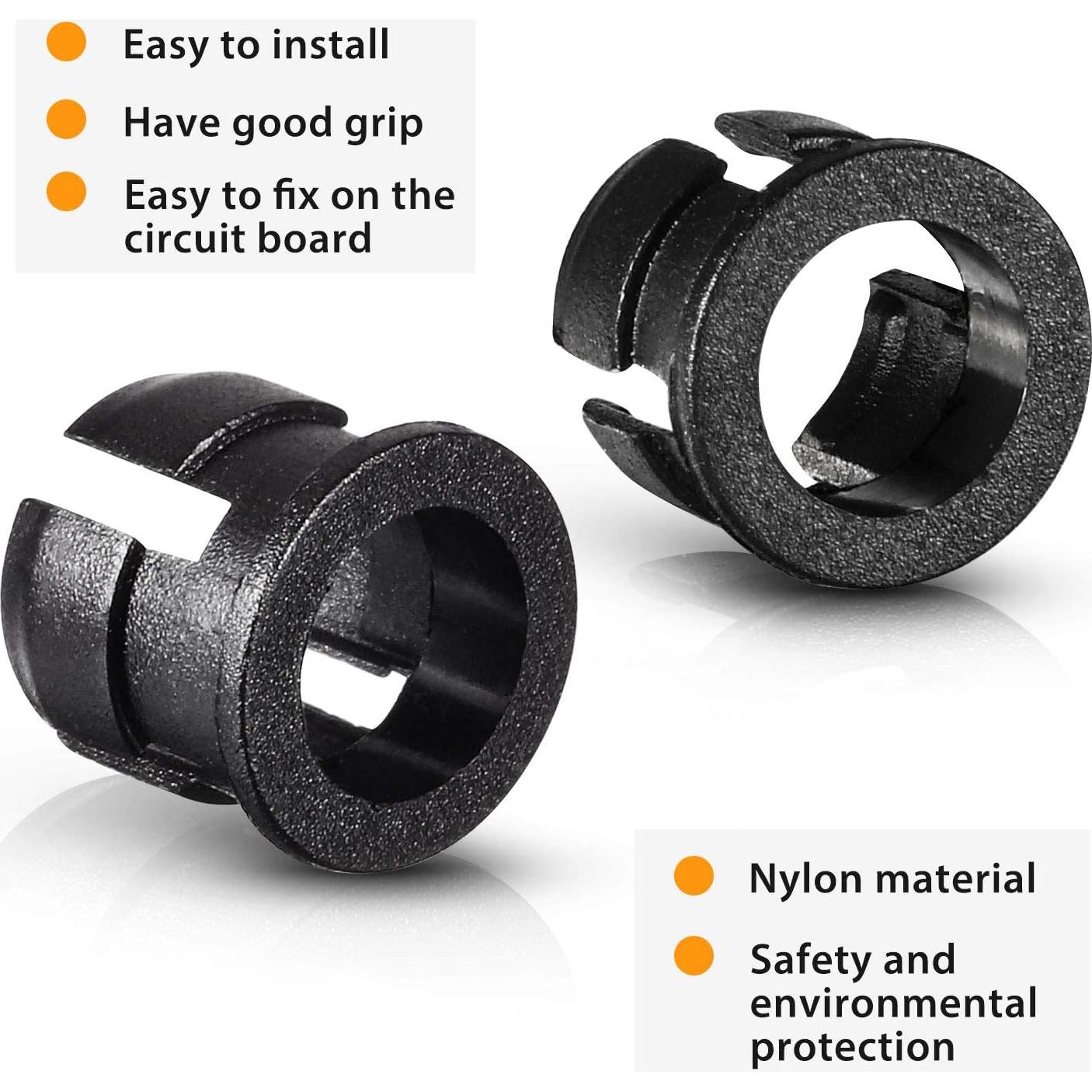 Mudder 200 Clips Soporte LED 5 mm Negro para Montaje