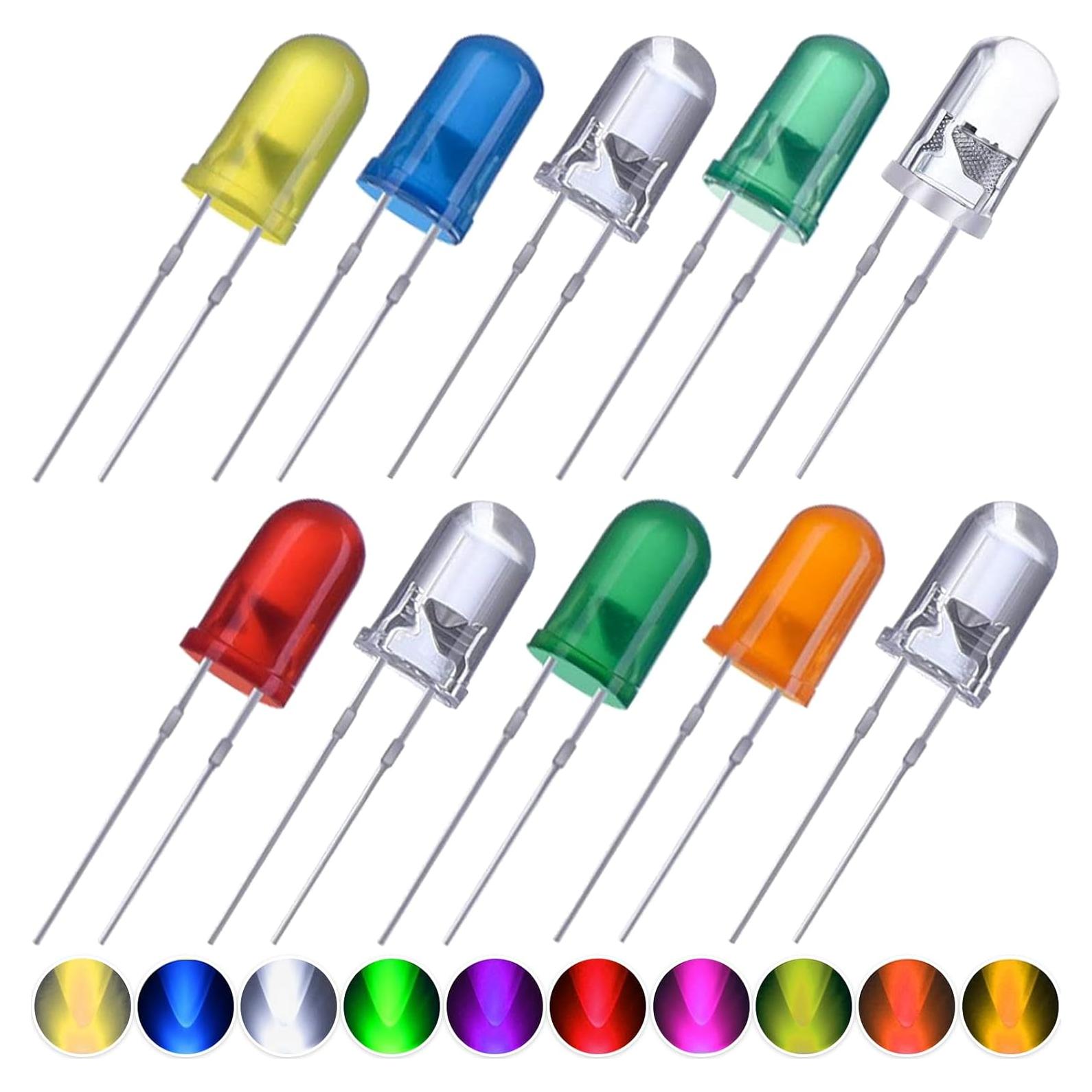 Kit de 1000 Diodos LED EBOOT 5 mm Multicolores 10 Colores
