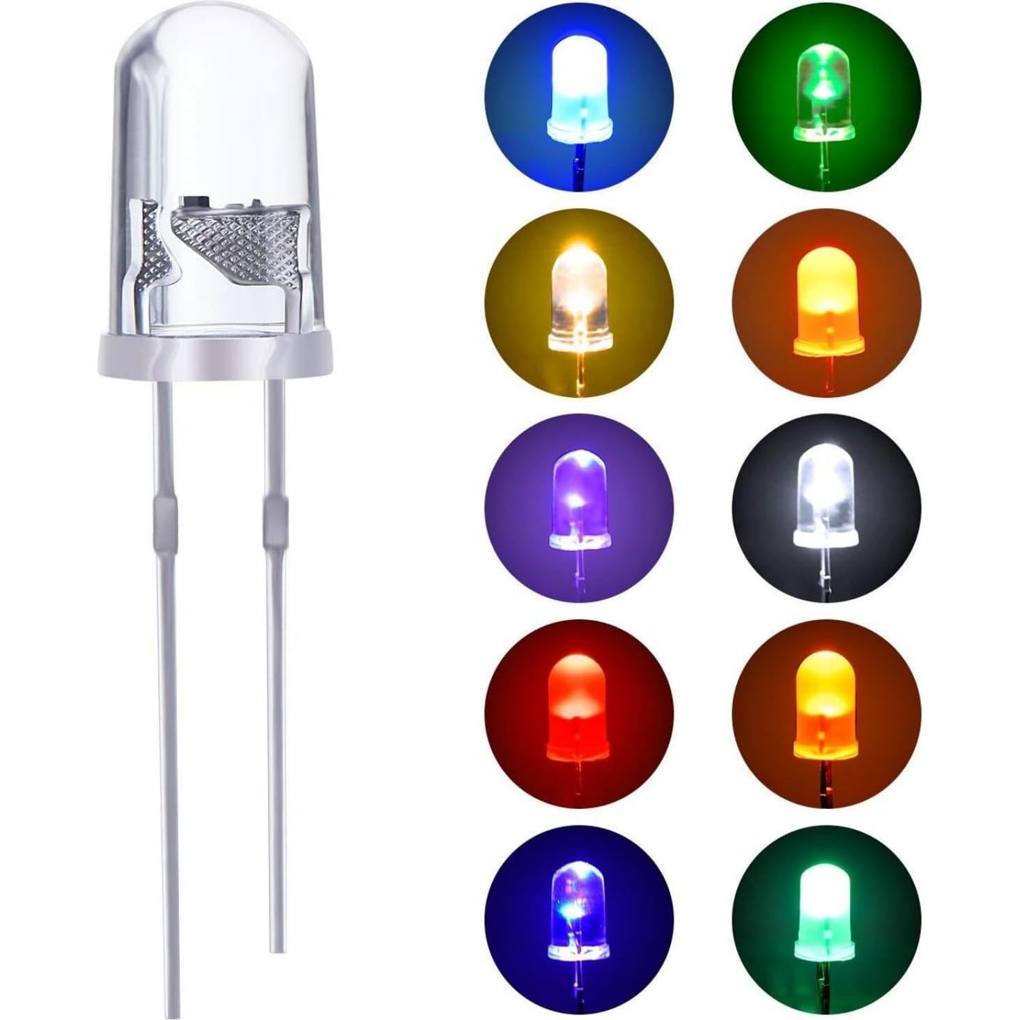 Kit de 1000 Diodos LED EBOOT 5 mm Multicolores 10 Colores