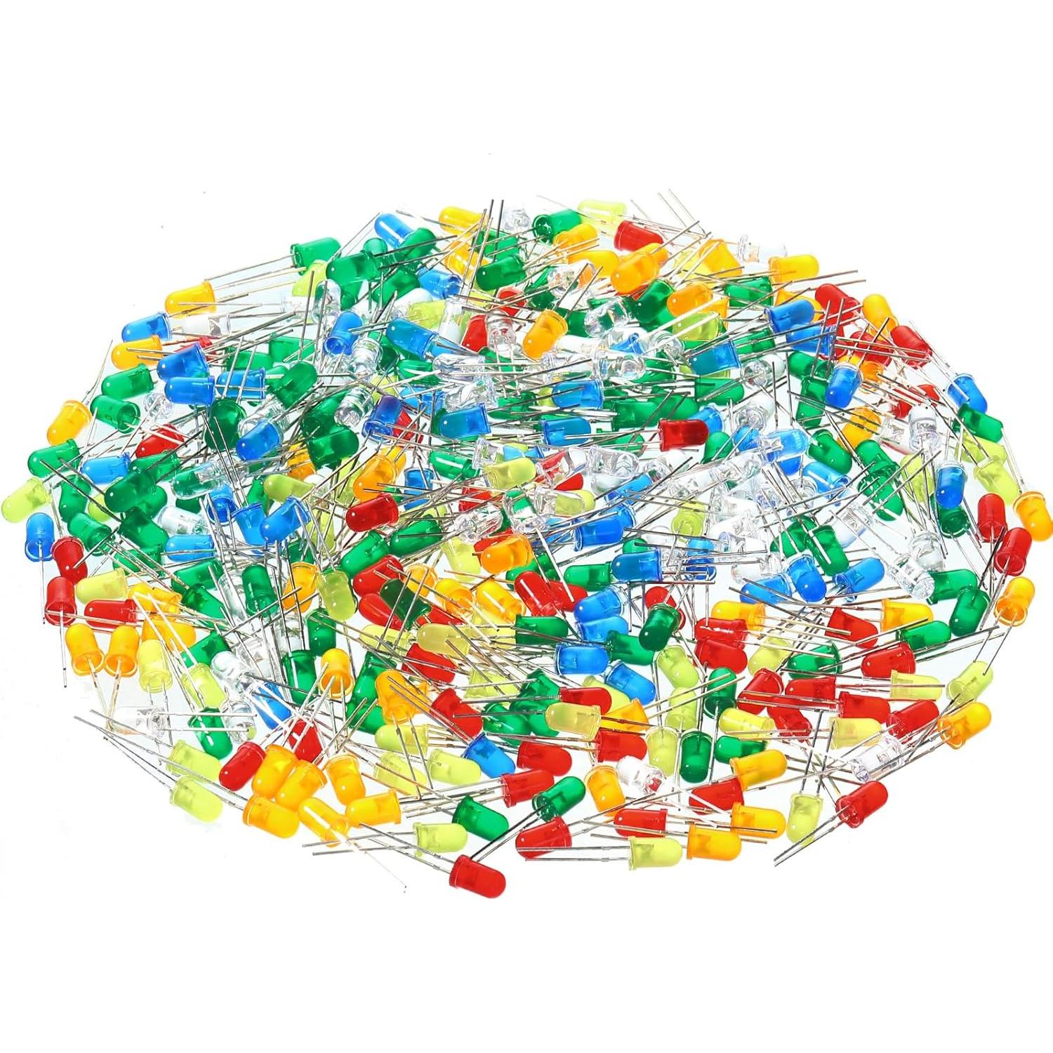 Kit de 1000 Diodos LED EBOOT 5 mm Multicolores 10 Colores