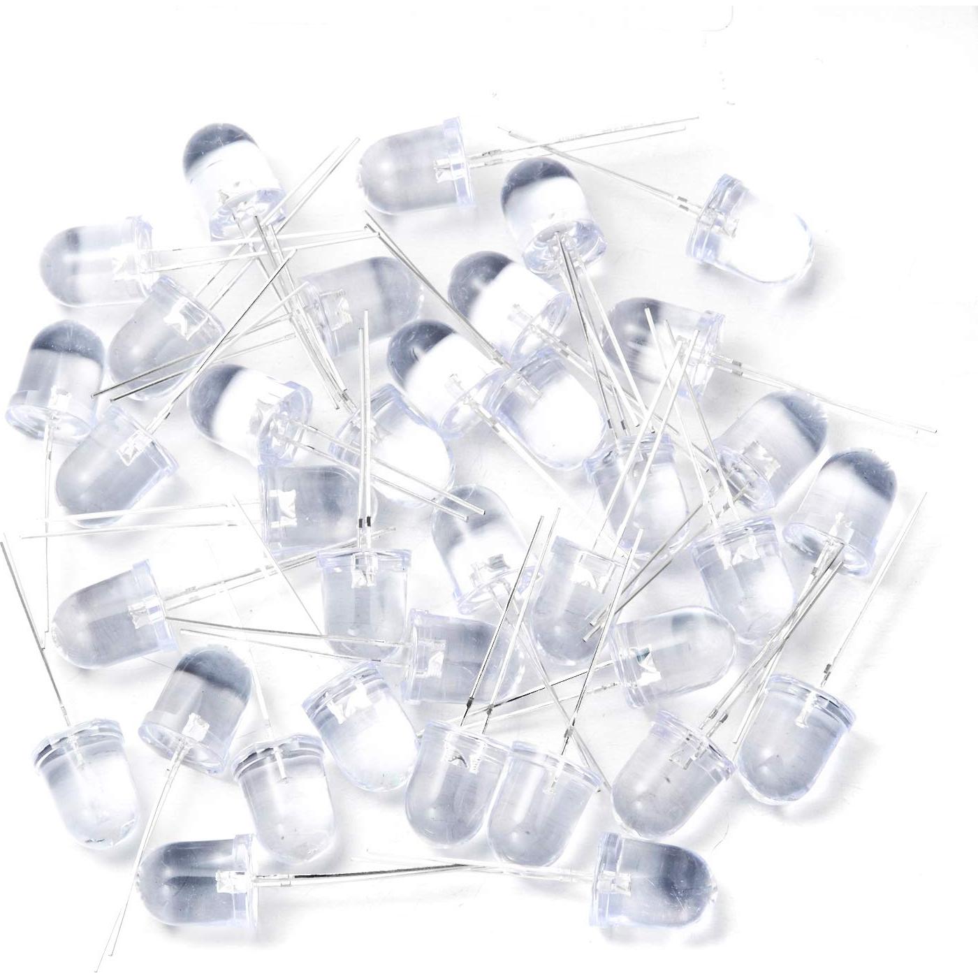 Diodos LED Blancos 10mm CHANZON 50 Piezas 3V 20mA