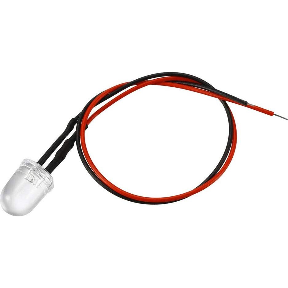 10 Piezas LED Pre Cableados 10mm uxcell Blanco DC12V