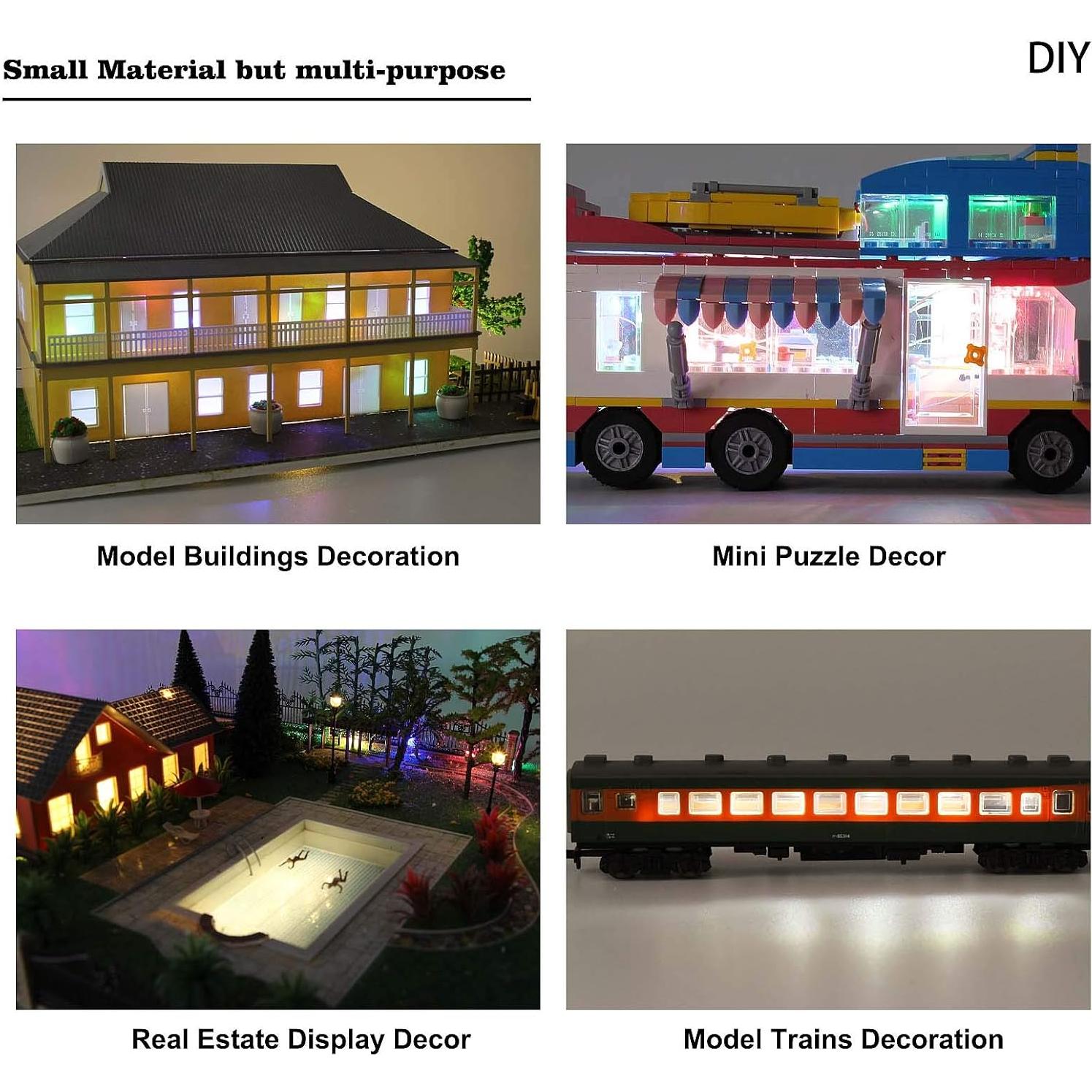 20 LEDs SMD 0603 Preconectados EVEMODEL Luz Blanca Cálida 12V