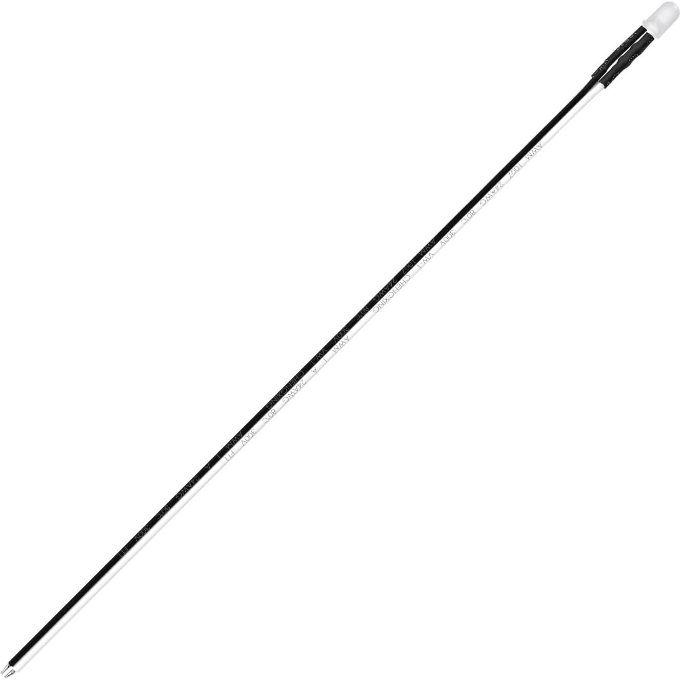 Luces LED Diodo Blanco 5mm Pre-Cableadas CHANZON 20 pcs