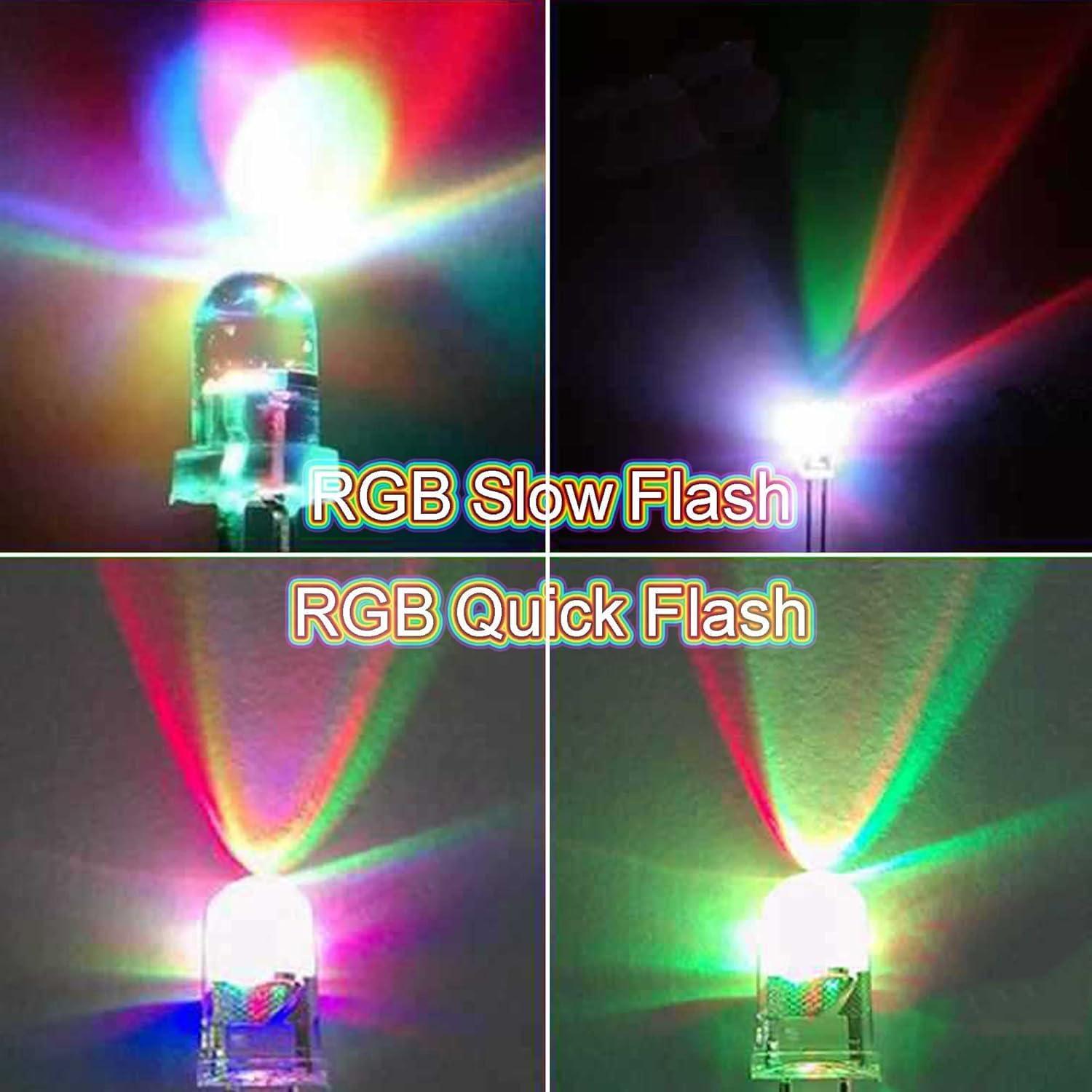 Kit de 70 Luces LED Diodos 5mm Pre Cableados ALAMSCN 12V RGB