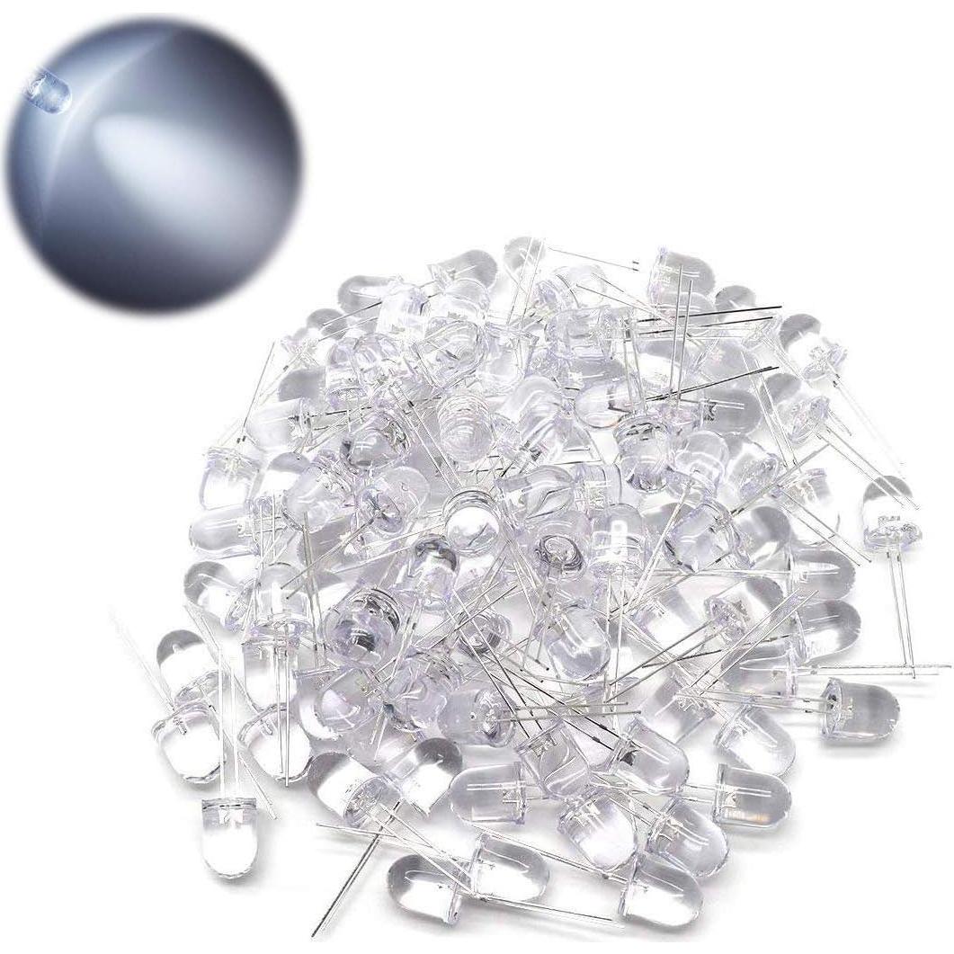 100 Diodos LED Blancos 10mm Yootop para Proyectos DIY