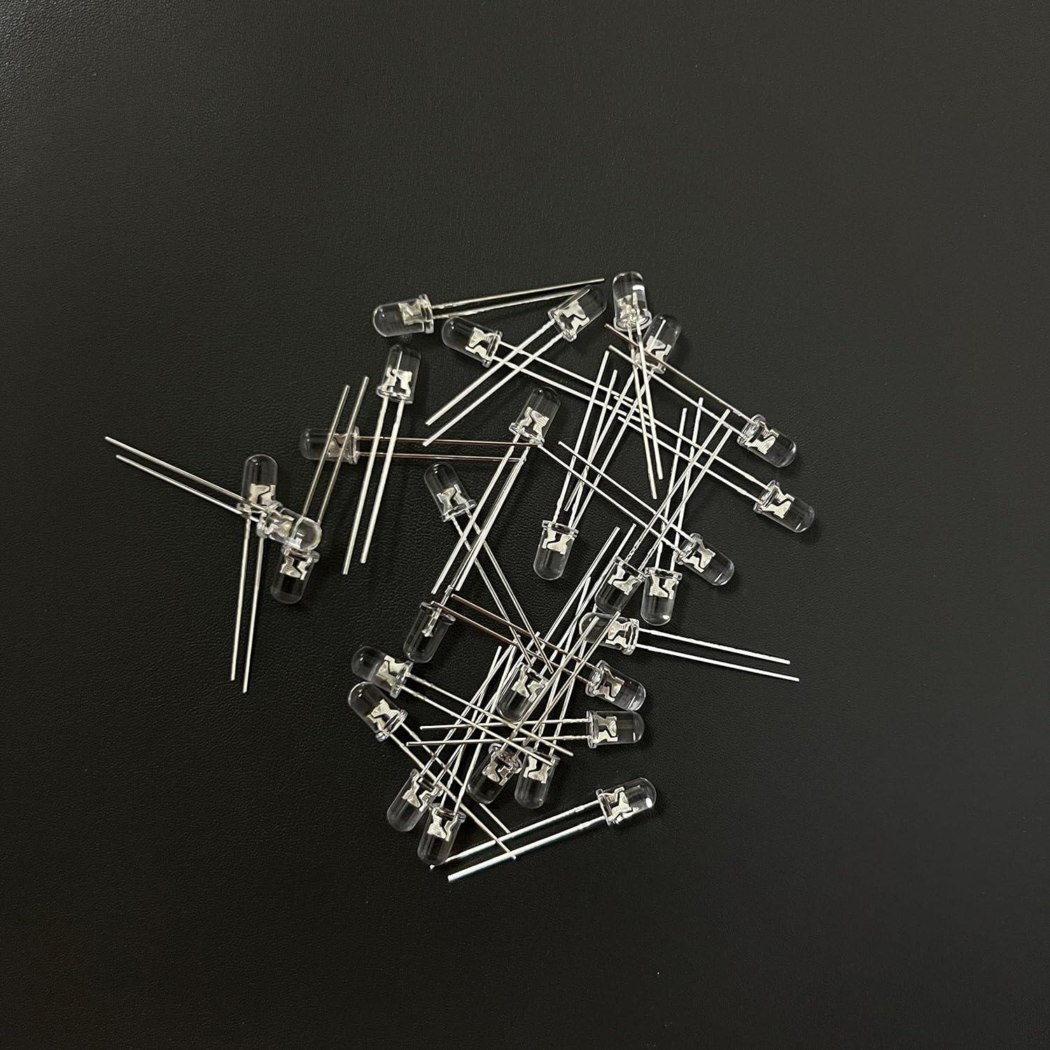 Luces LED Verde 5mm WOTOFULIN 100pcs 3V 20mA Lente Clara