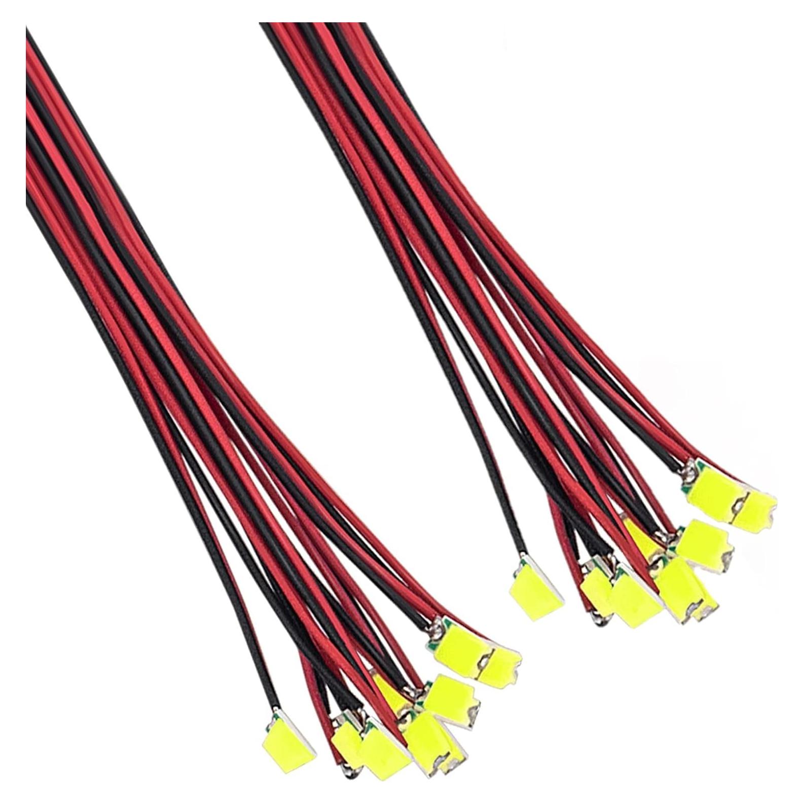 DiCUNO 20 Micro LEDs SMD 0805 Pre-cableados 16cm Blanco