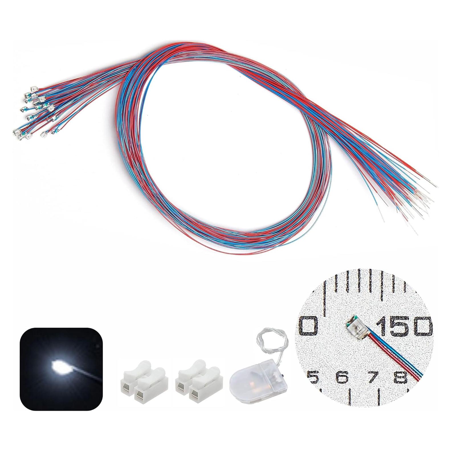 25 LEDs SMD 0805 Pre-cableados ZZHOB Luz Blanca Continua
