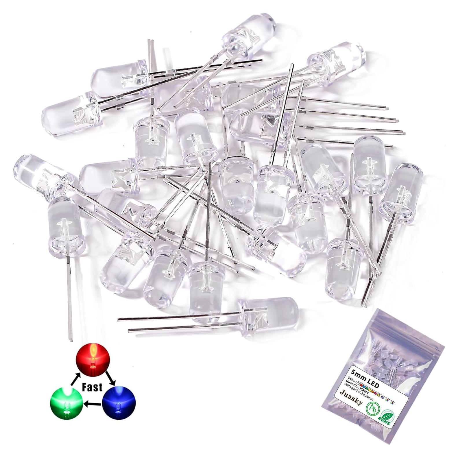 150 Diodos LED 5mm Juasky RGB para Proyectos DIY
