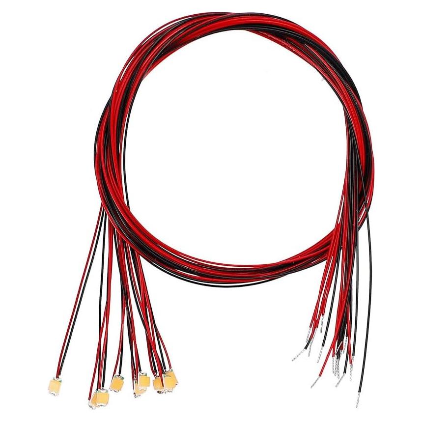 uxcell 10 LEDs Preconectados Blanco Cálido 20cm DC2.8-3V