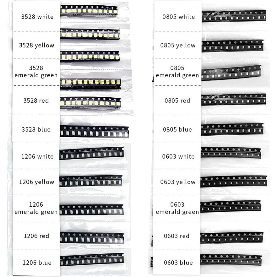 Kit de 400 LEDs SMD 20 tipos 1210 1206 0805 0603 VANXY