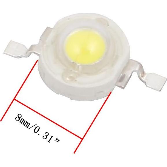 100 Chips LED Xiaoyztan Luz Blanca 3.2V 1W Alta Luminosidad