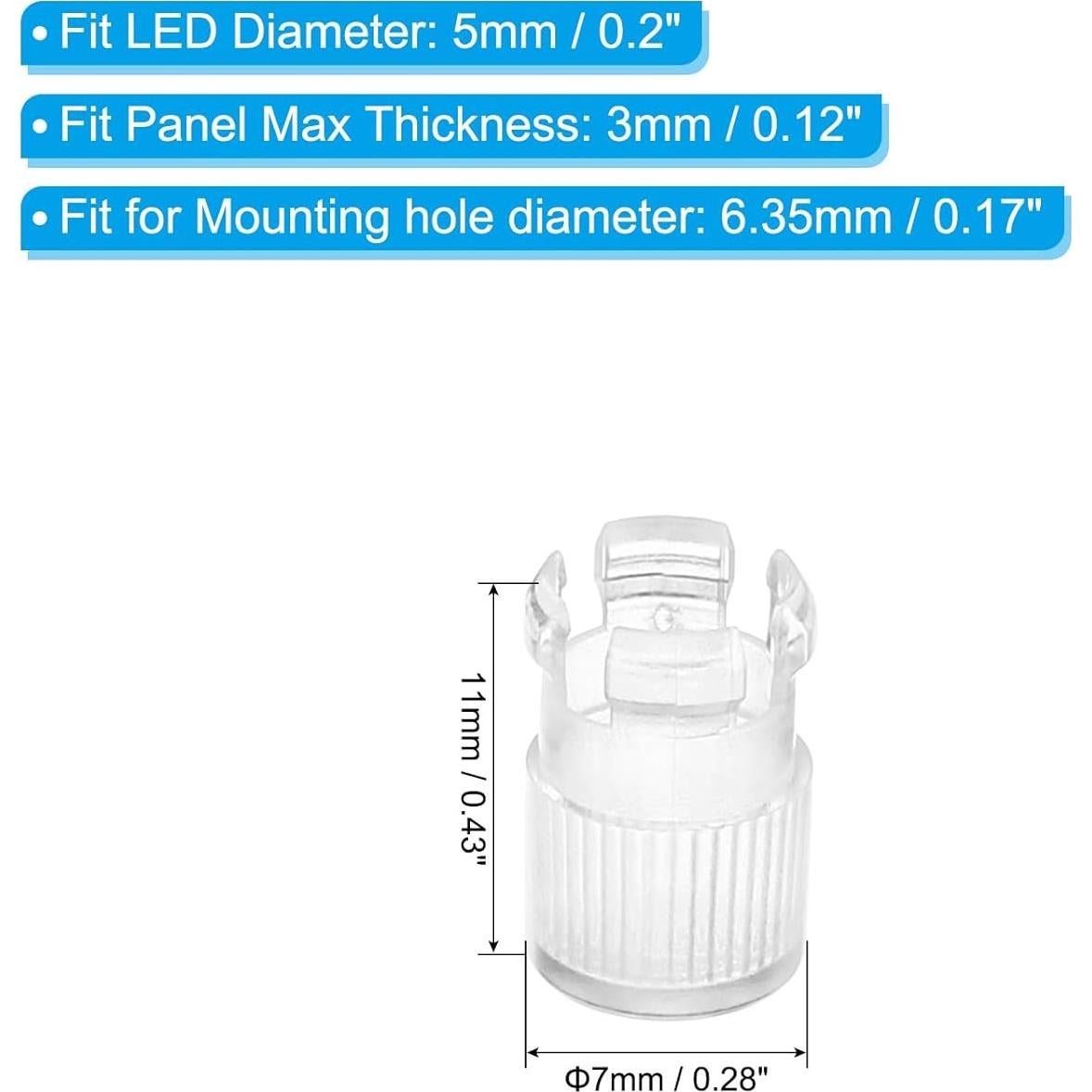 Soporte de Lámpara LED 5mm PATIKIL - Paquete de 20 Capuchones