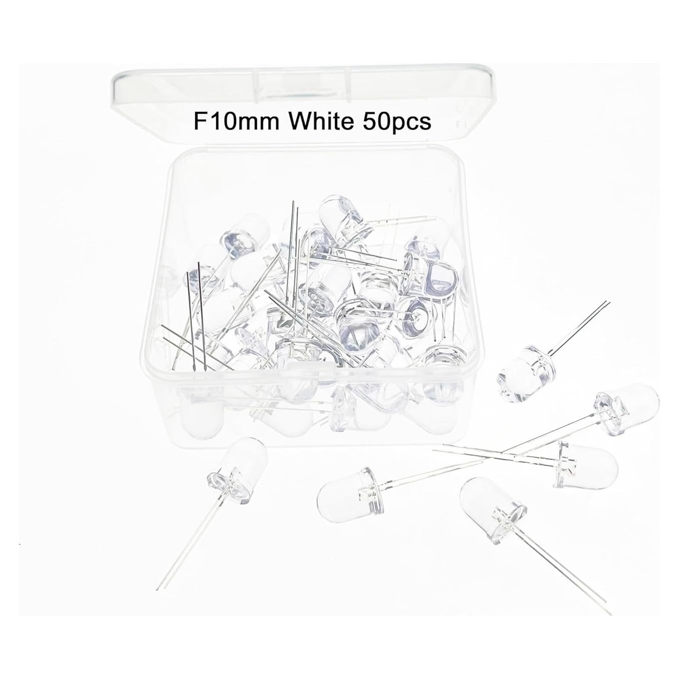 Luces LED F10mm Limocon 50 Pcs Lente Clara Blanca