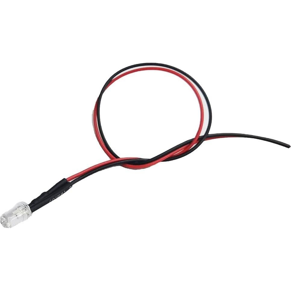 20 Luces LED Parpadeantes Rojas 5mm Pre Cableadas 12V
