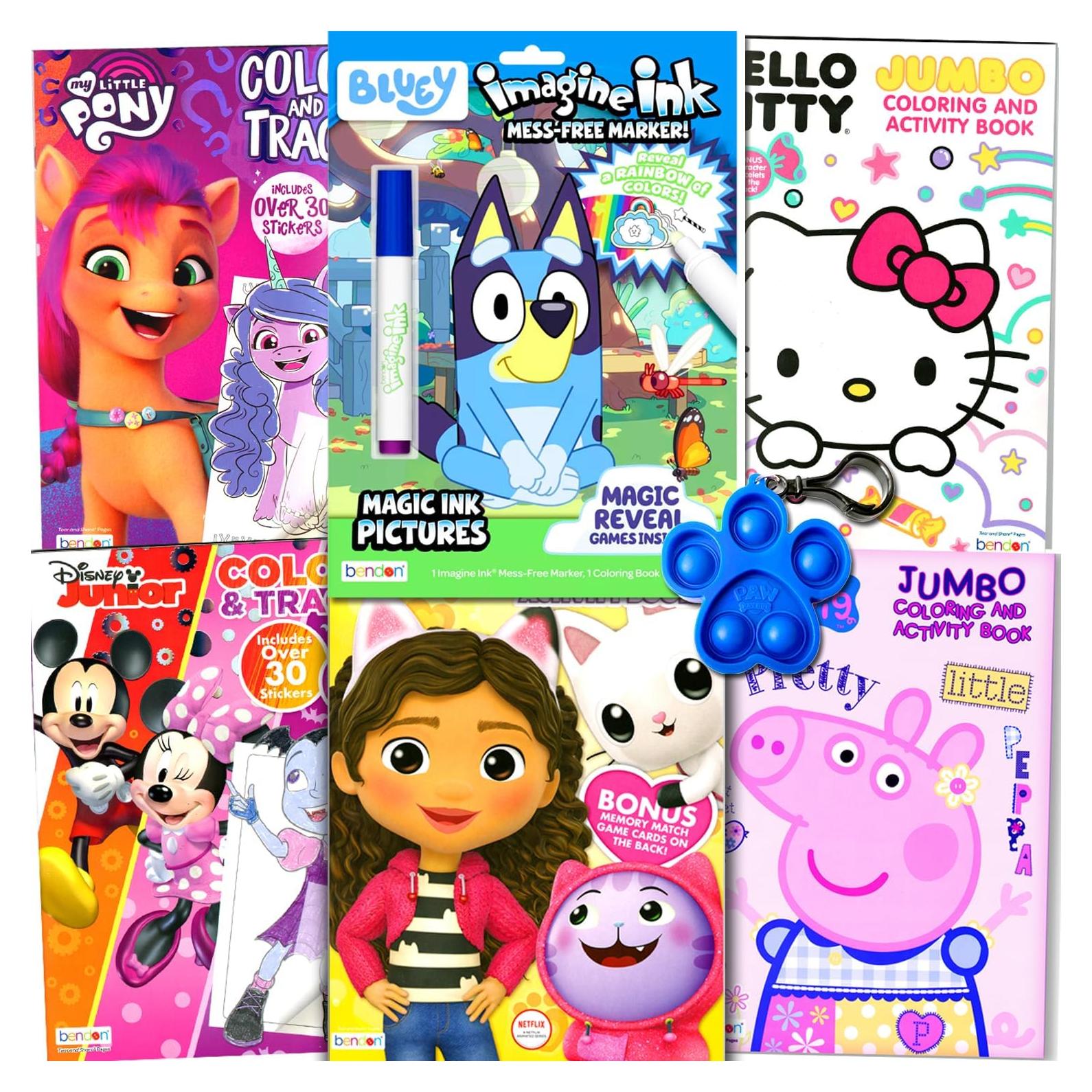 Paquete de 6 Libros para Colorear Bendon - Gabby's y Peppa