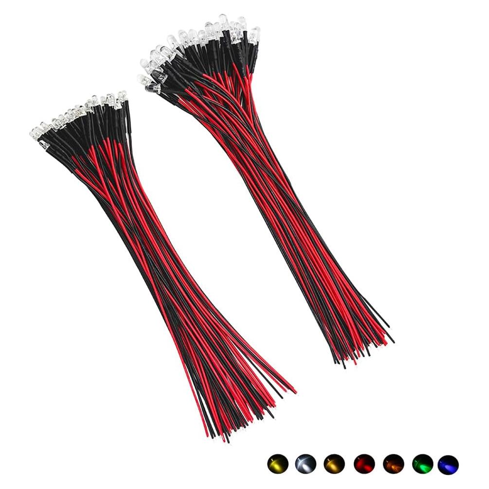 Luz LED Parpadeante 12V 5mm - 50pcs Colores Variados