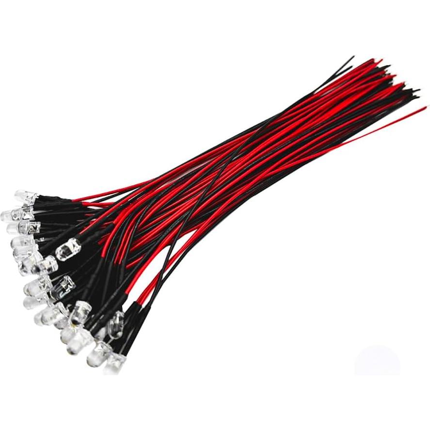 Luz LED Parpadeante 12V 5mm - 50pcs Colores Variados