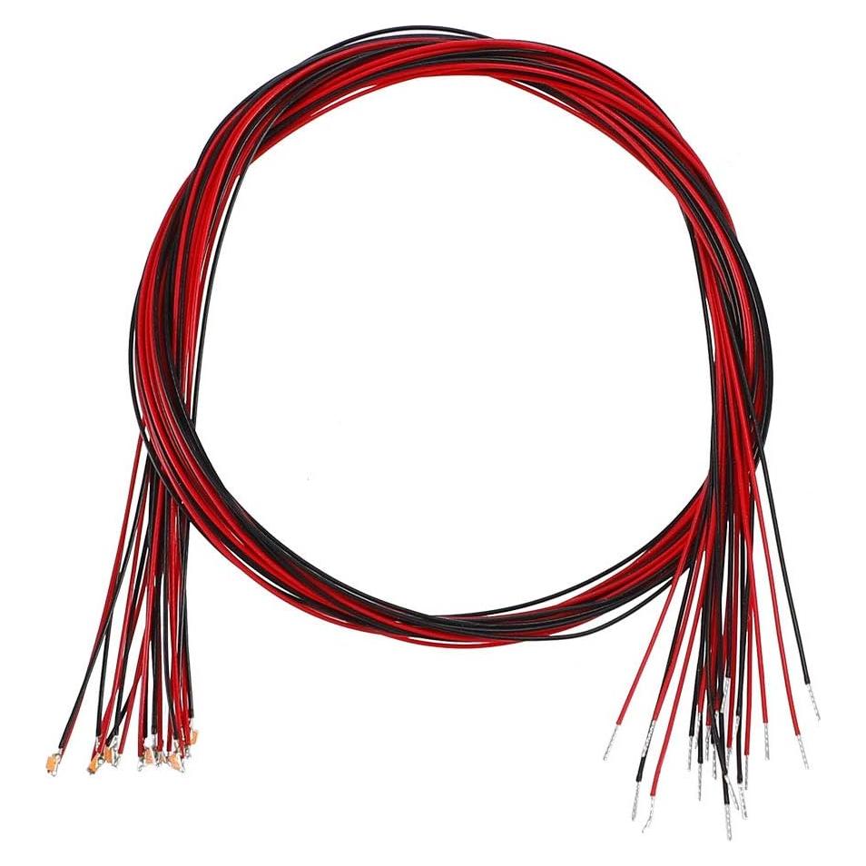 uxcell 10 LEDs Preconectados 0402 Blanco Cálido 20cm DC 2.8-3V