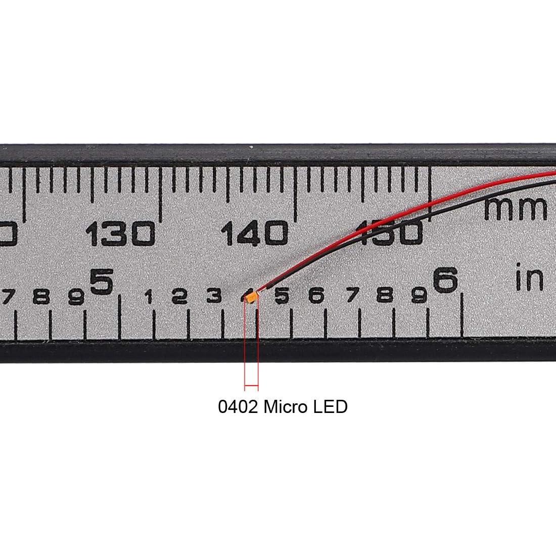 uxcell 10 LEDs Preconectados 0402 Blanco Cálido 20cm DC 2.8-3V