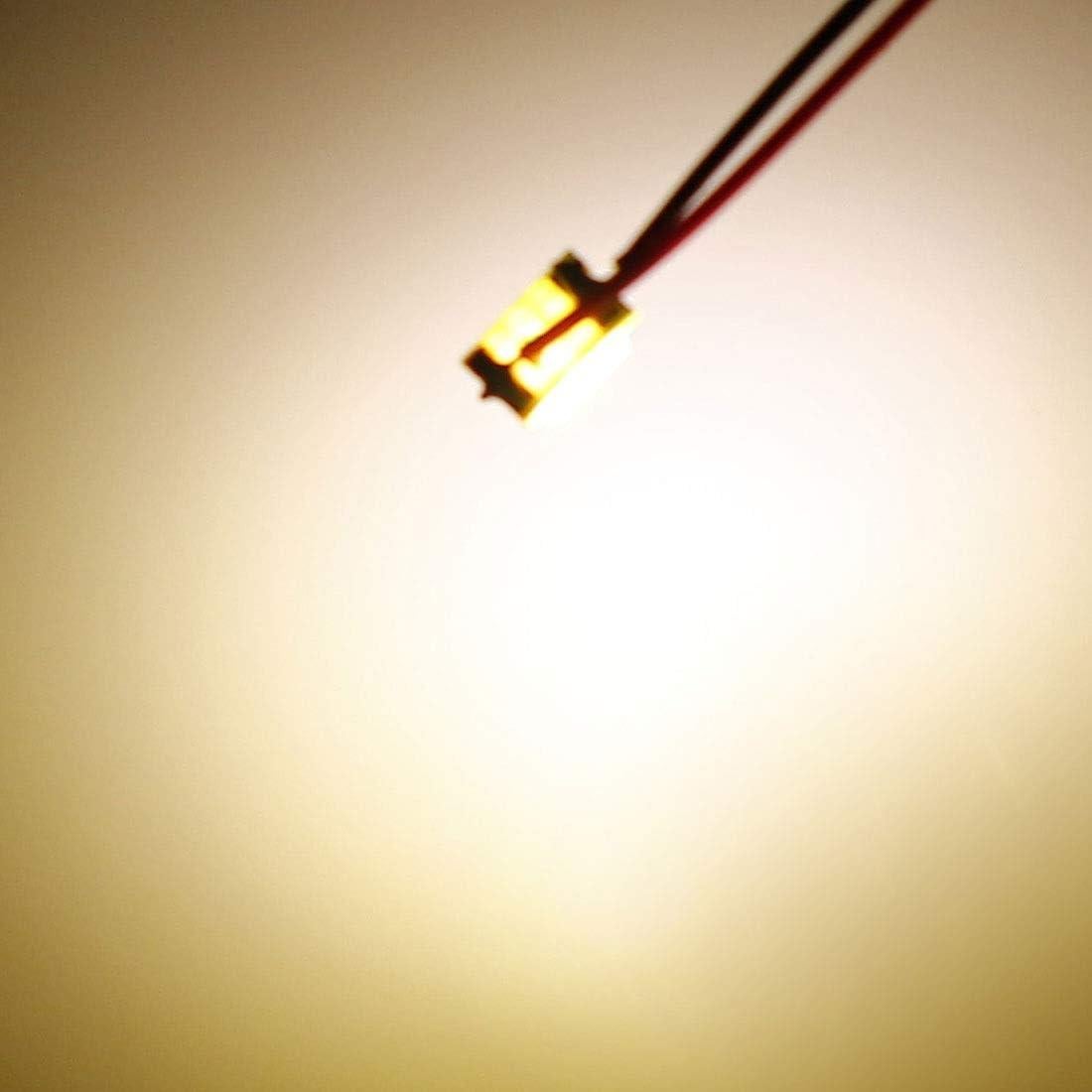 uxcell 10 LEDs Preconectados 0402 Blanco Cálido 20cm DC 2.8-3V