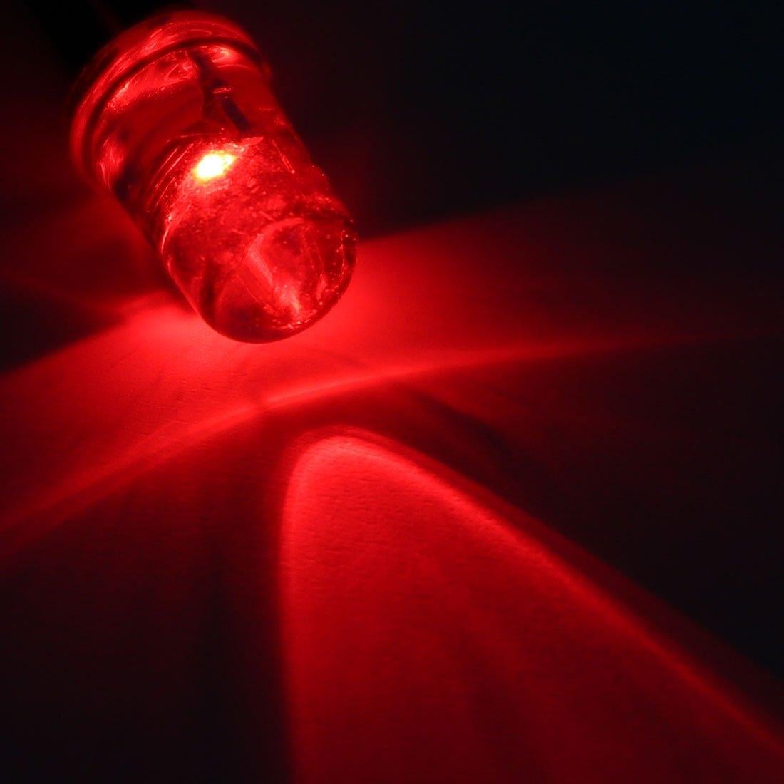 10 LEDs Pre Cableados 5mm Rojo uxcell - 20cm DC 9-12V