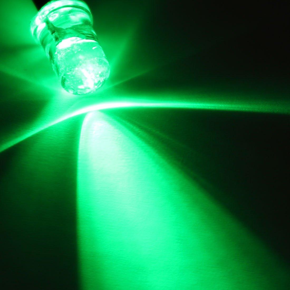 10 Piezas LED Pre Cableado 5mm Verde uxcell DC 9-12V