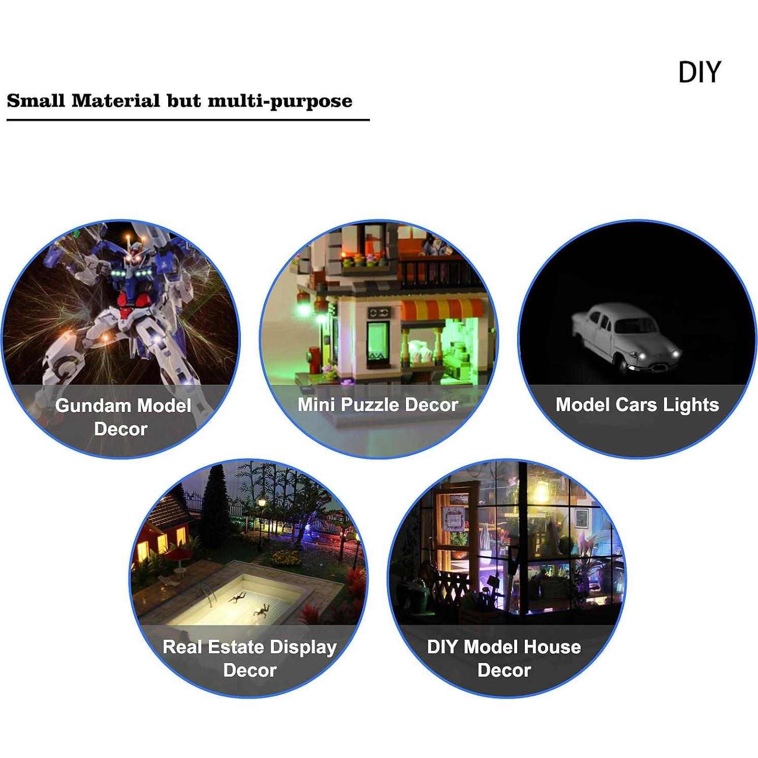 40 LEDs Preconectados 0805 Evemodel Azul 12V 20cm