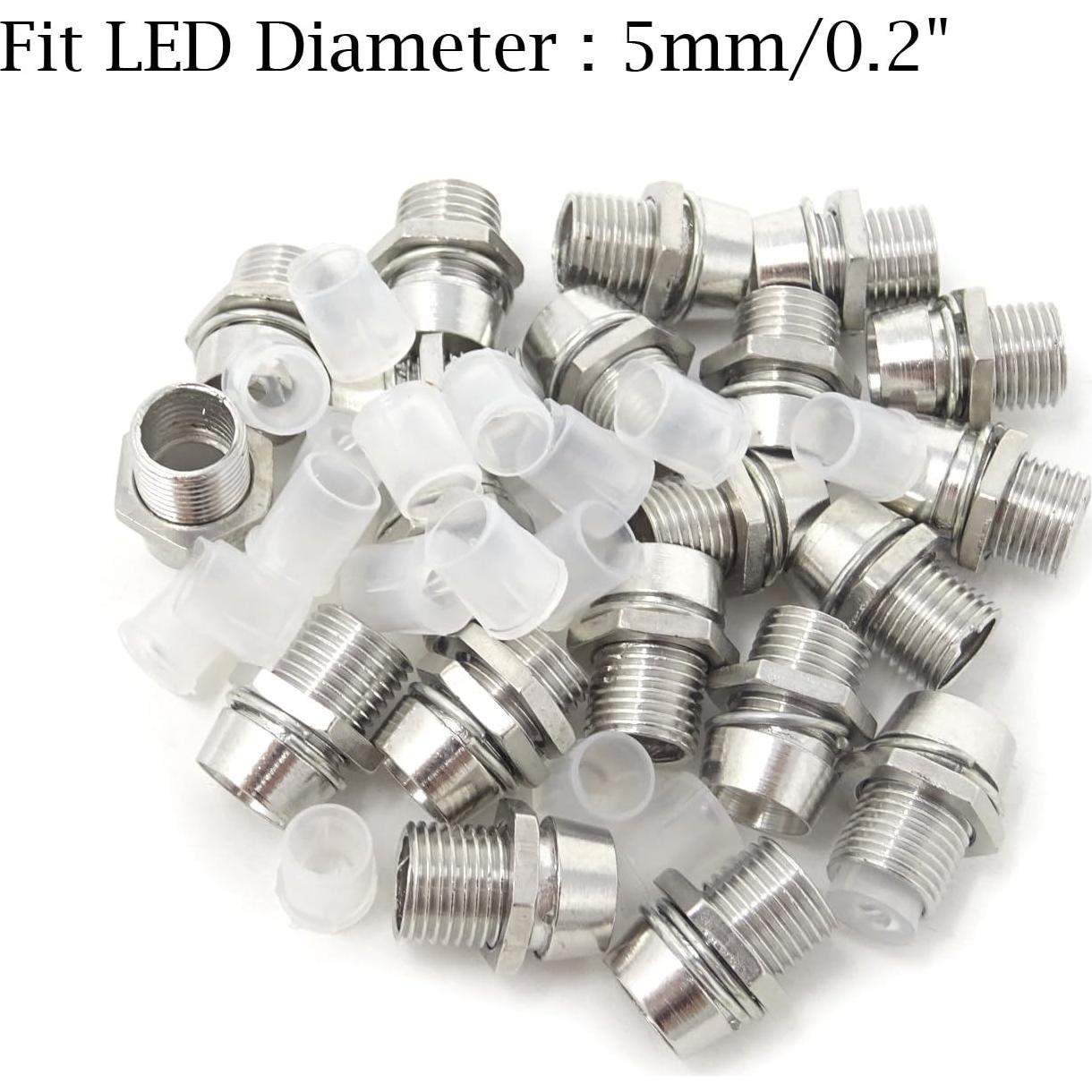 Soporte para LED 5mm Honbay - 20PCS, Aleación de Zinc