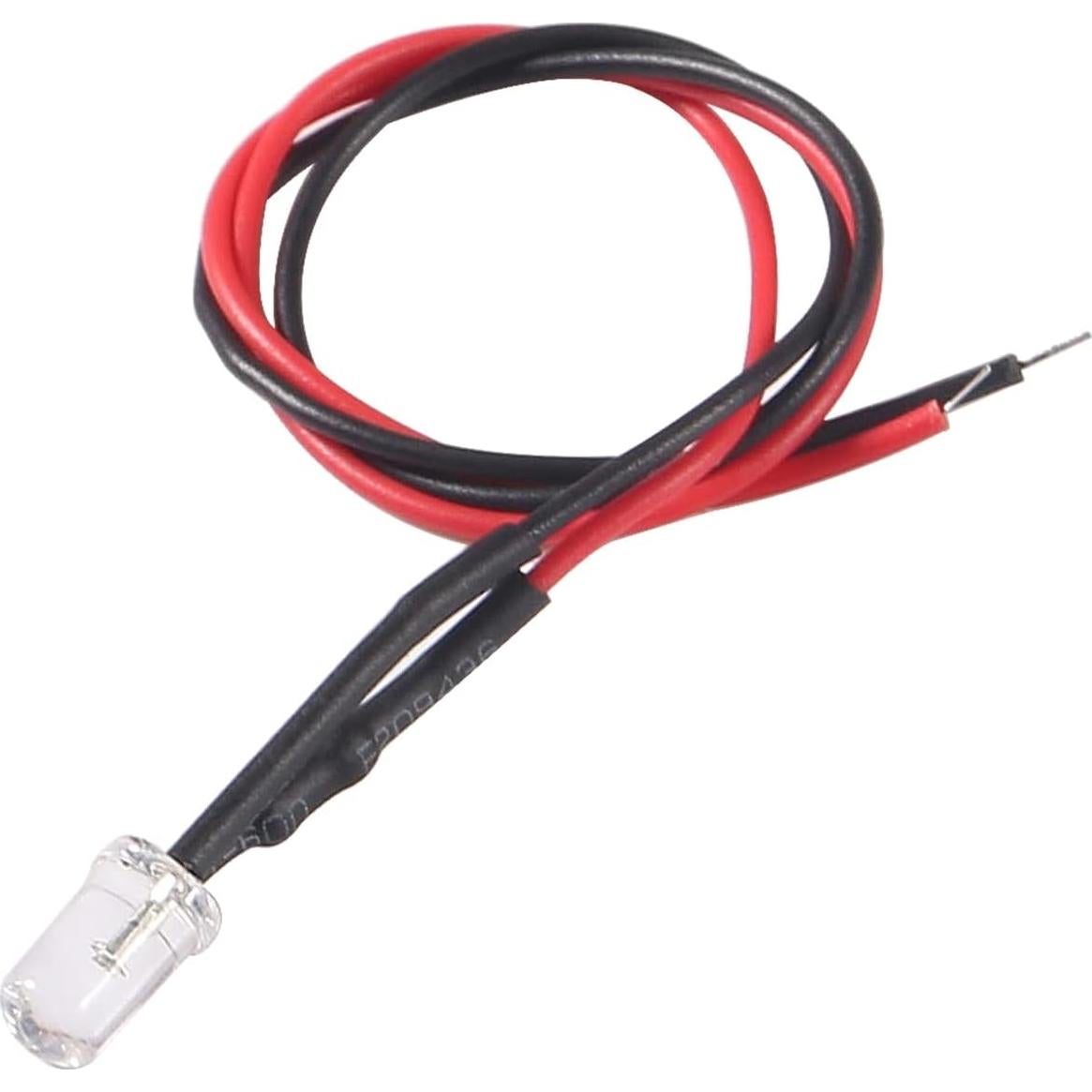 50 LEDs Pre Cableados 5mm ACEIRMC 12V Luz Roja 20cm