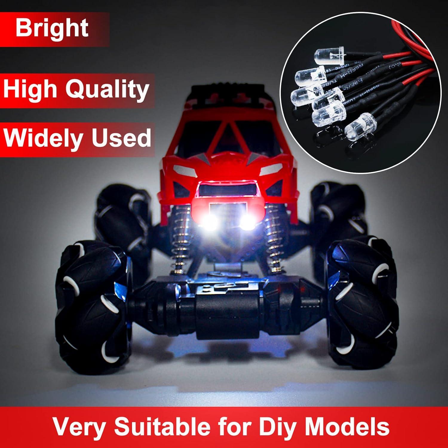 50 LEDs Pre Cableados 5mm ACEIRMC 12V Luz Roja 20cm