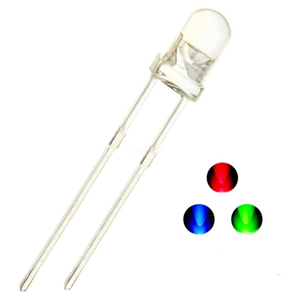 Kit 100 LEDs 5mm RGB Vrabocry Parpadeo Lento 2 Pines