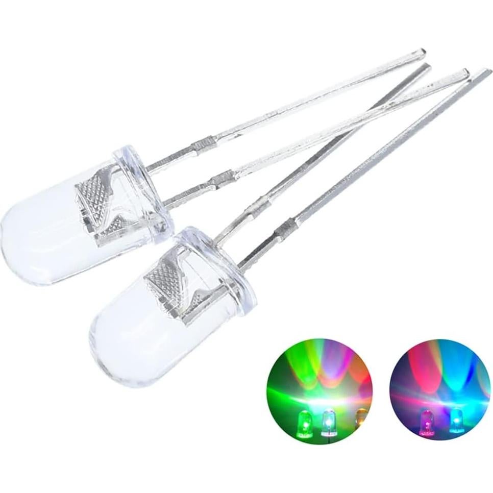 Kit 100 LEDs 5mm RGB Vrabocry Parpadeo Lento 2 Pines