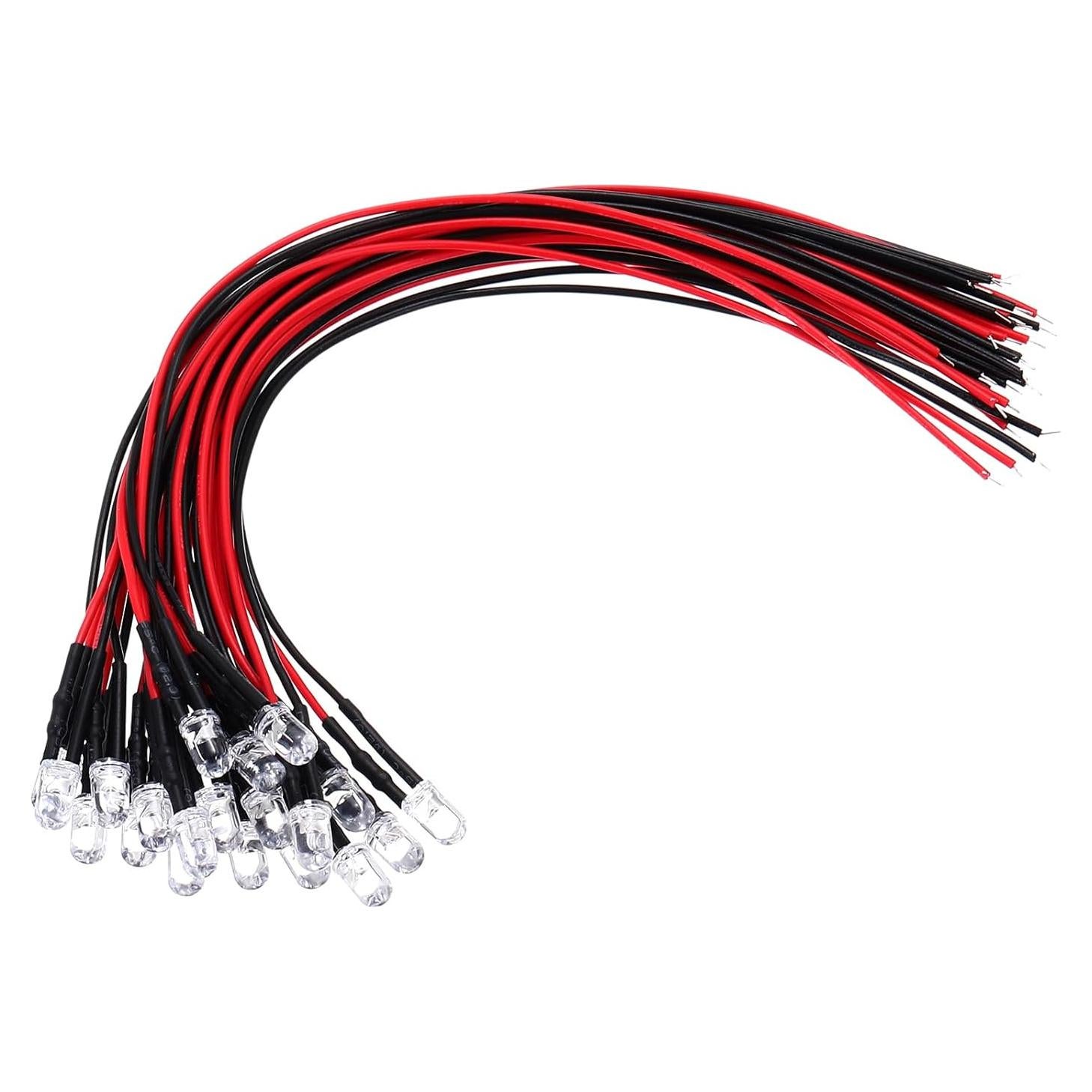 Diodos LED 5mm PATIKIL Luz Blanca Cálida 20 Pcs 3V