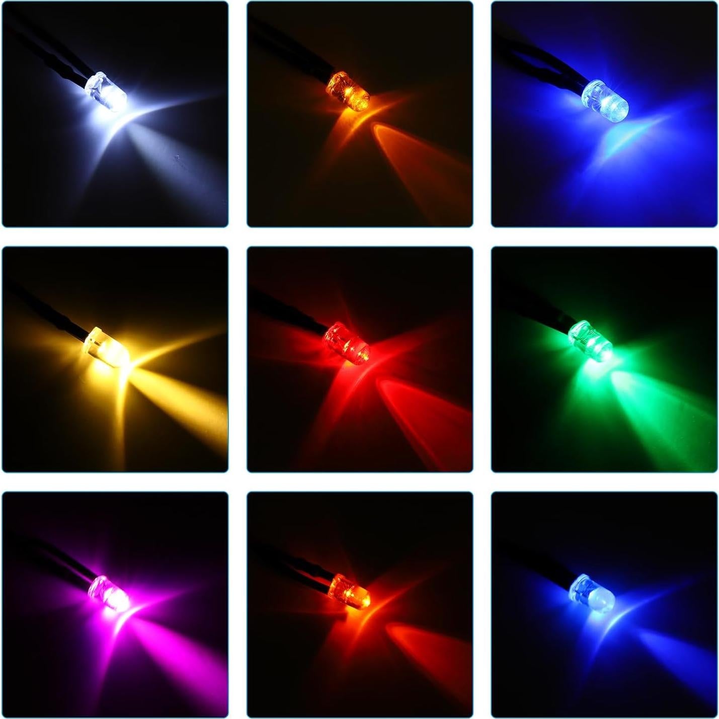 Diodos LED 5mm PATIKIL Luz Blanca Cálida 20 Pcs 3V