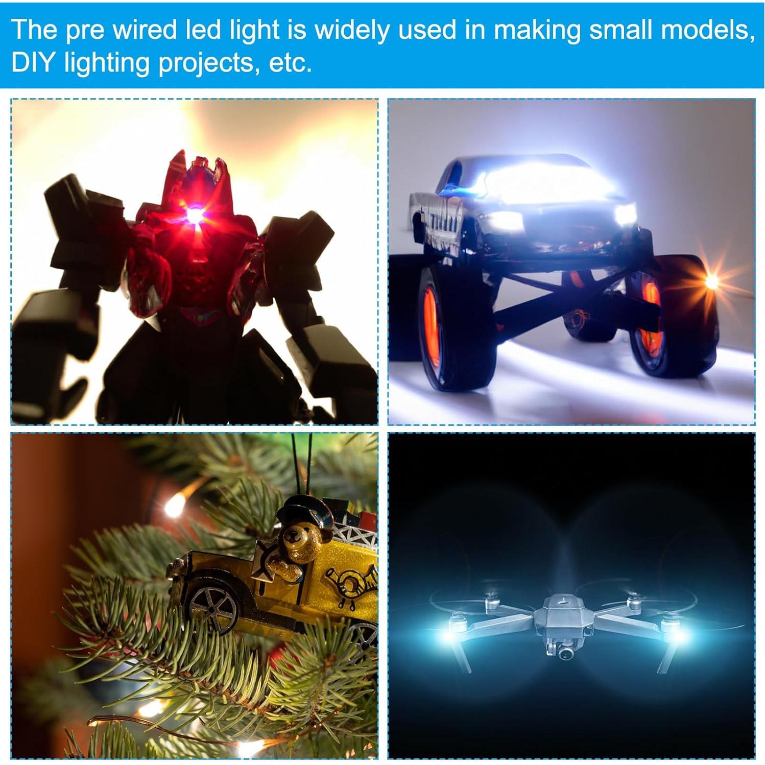 LED Micro Pre-cableado PATIKIL 1206 Rojo 12 Pcs 3-6V