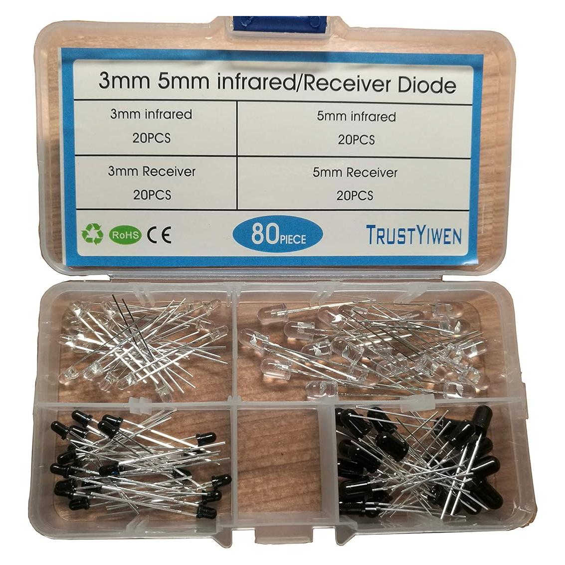 Kit 80 Piezas Diodos Infrarrojos 3mm y 5mm TrustYiwen