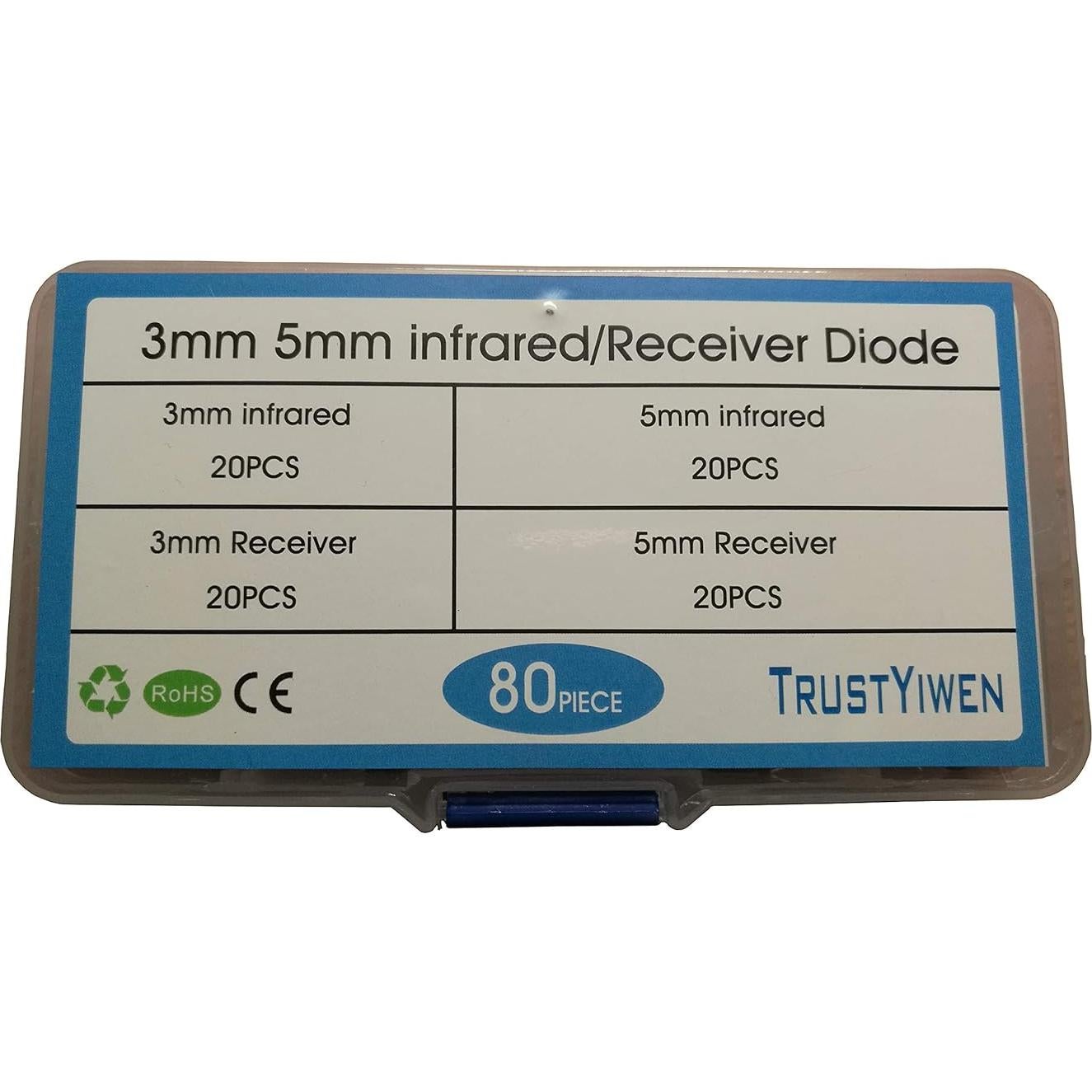 Kit 80 Piezas Diodos Infrarrojos 3mm y 5mm TrustYiwen