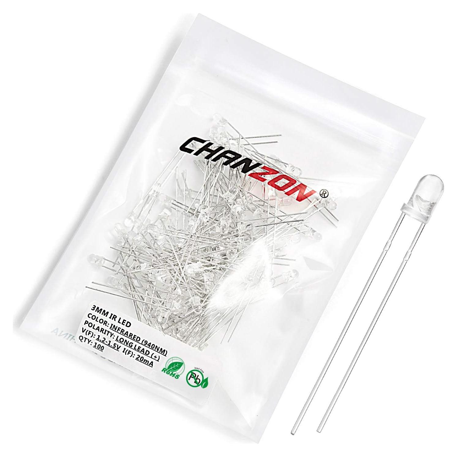 Diodo LED Infrarrojo 940nm CHANZON 100 Piezas 3mm