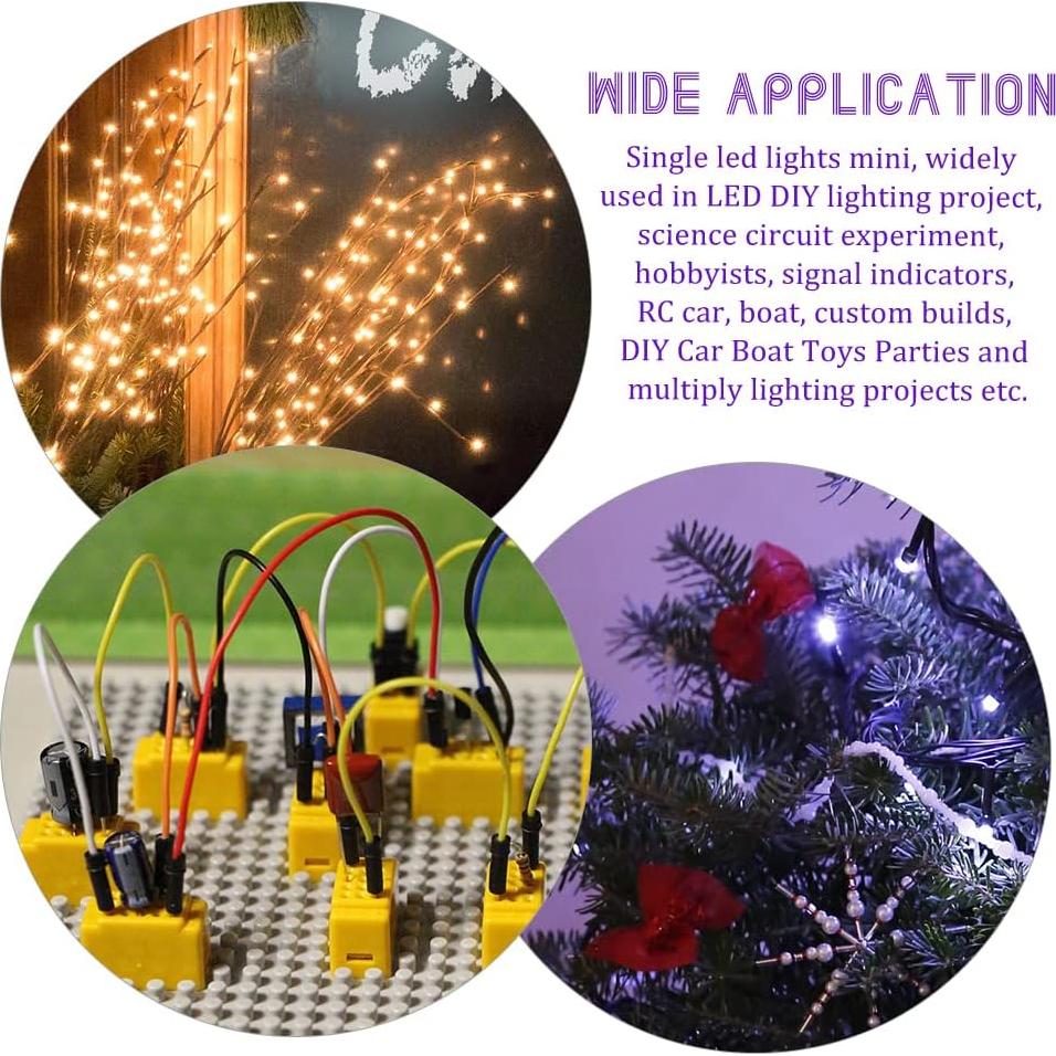 XINGYHENG 70 Pcs Diodos LED 5mm Pre Cableados 12V Mezcla Colores