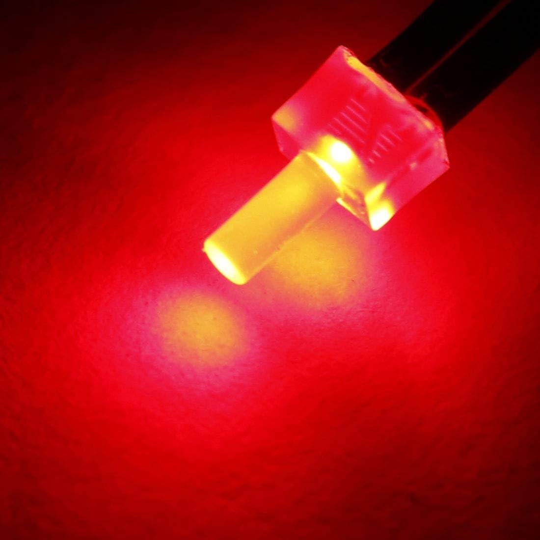 20 Piezas LED Pre-Cableados 2mm Rojo uxcell DC 6-12V