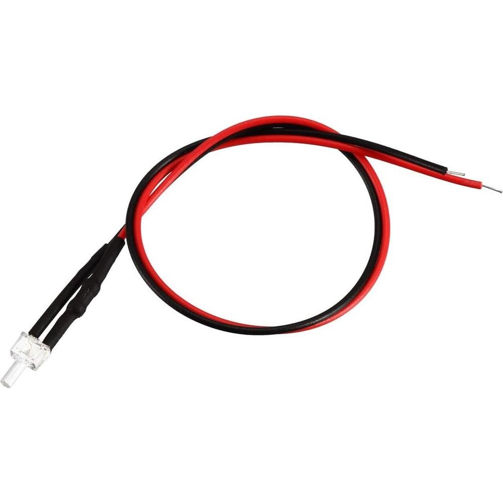 10 LEDs Pre-cableados uxcell 2mm Blanco Cálido DC 6-12V