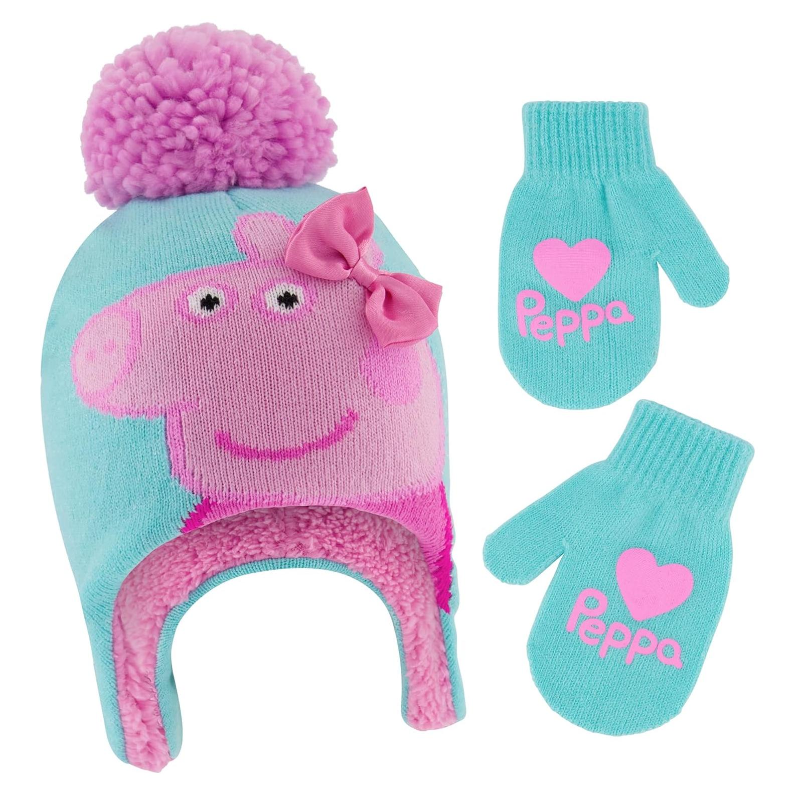Gorro de invierno Peppa Pig + Guantes para bebés 2-4 años