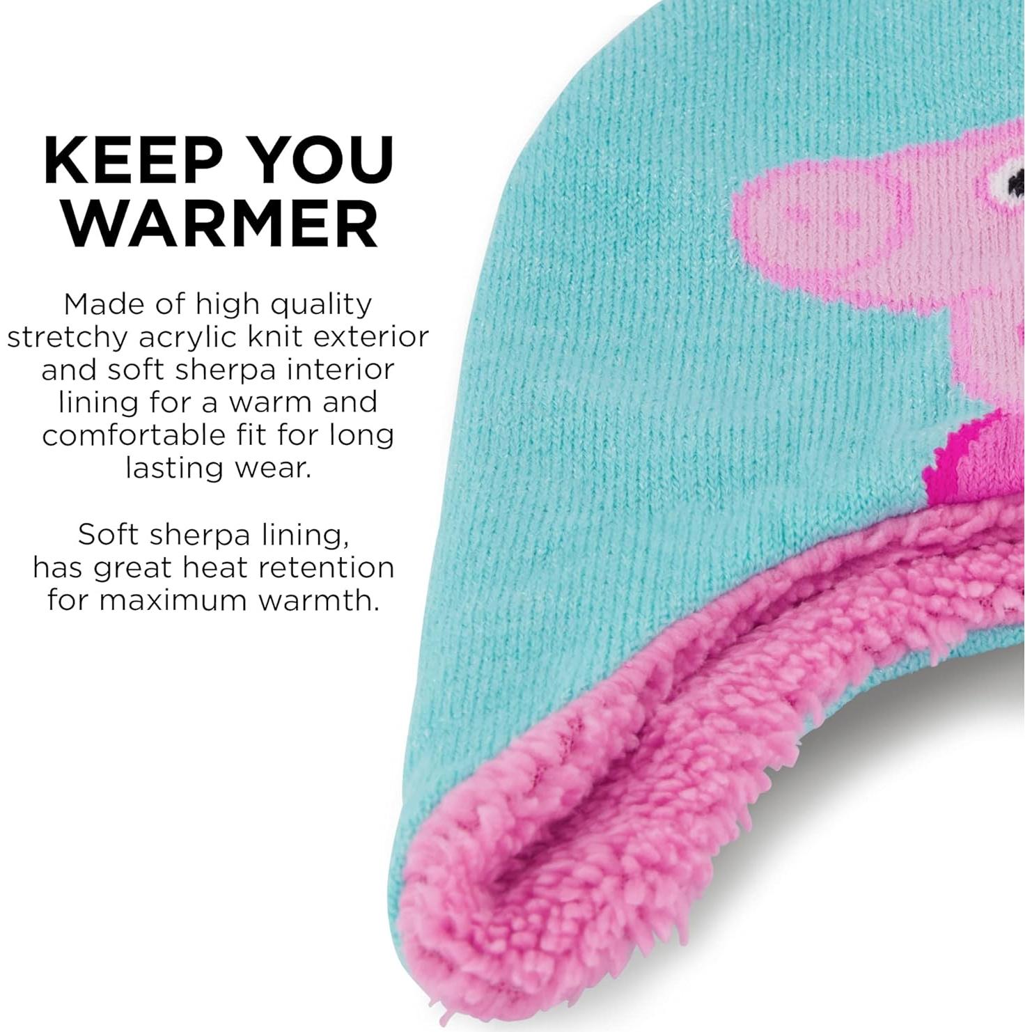 Gorro de invierno Peppa Pig + Guantes para bebés 2-4 años