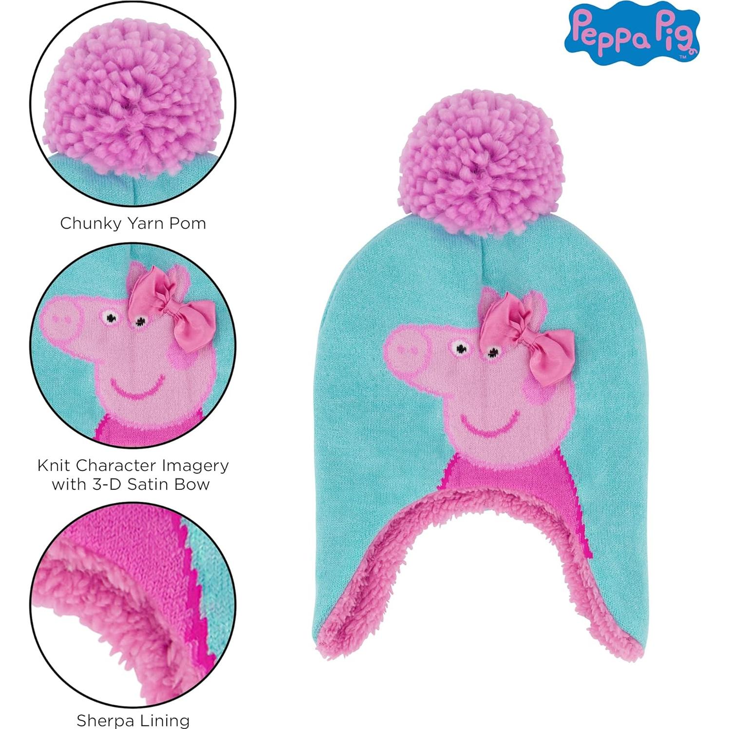 Gorro de invierno Peppa Pig + Guantes para bebés 2-4 años